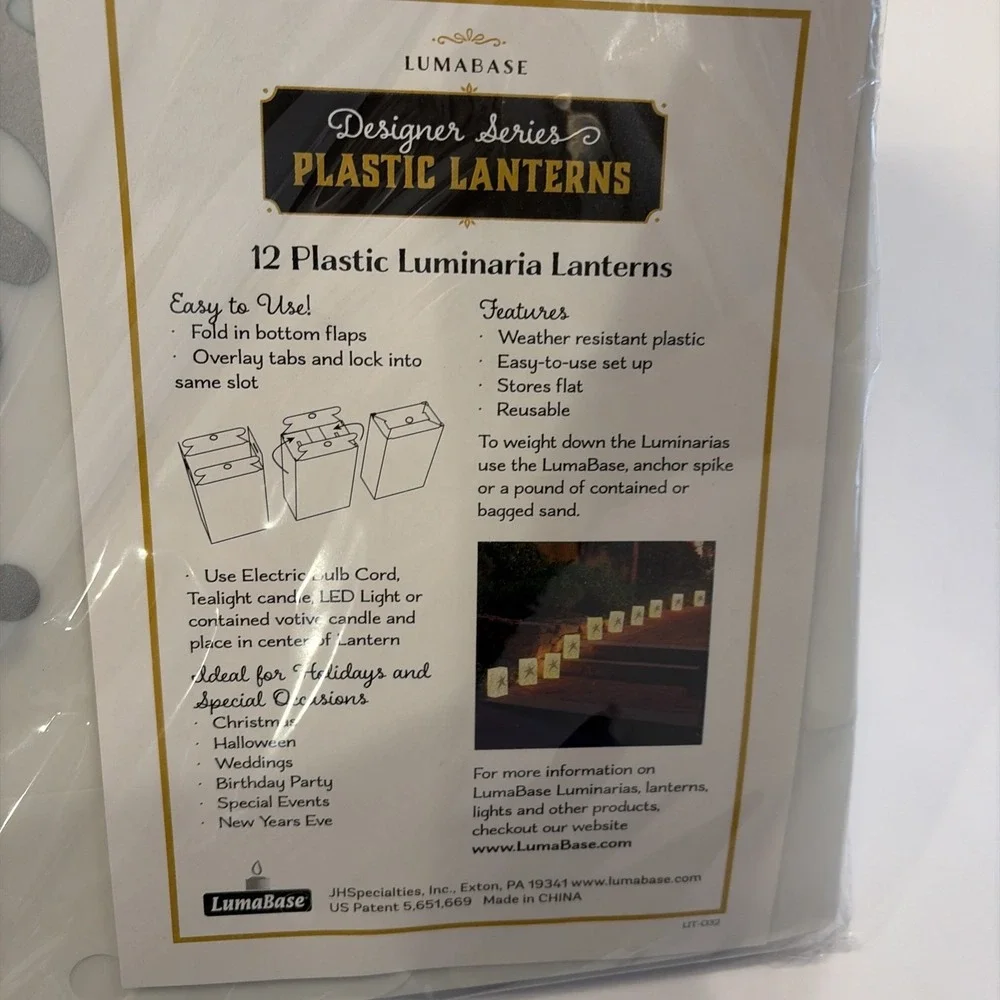 LumaBase Plastic Luminaria Lanterns, 12 Count (Pack of‎ 1), Snowflake